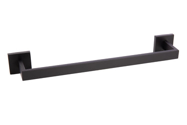 Cofan – Toallero de Baño Negro Mate | Acero Inoxidable | Diseño Cuadrado | 45 cm | Kit de Fijación Incluido